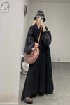 Marc le bihan double stitching long skirt 2180 black